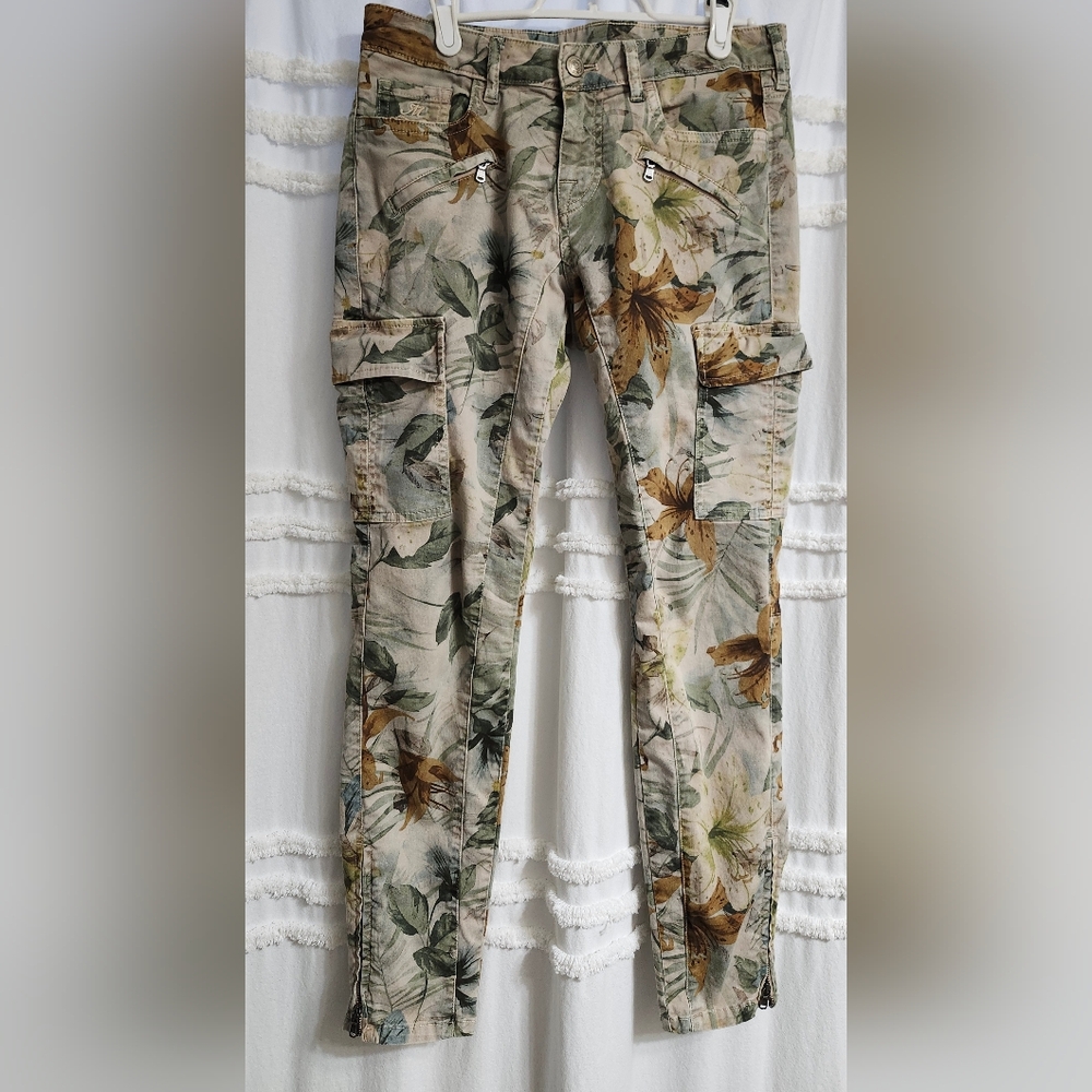 Mason Floral Print Cargo Women Jeans - Green and Brown. Final Price!